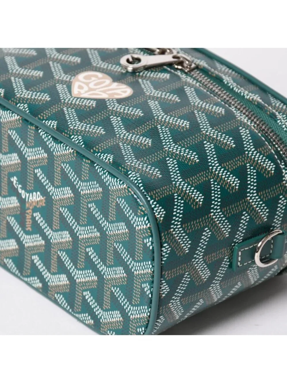 Goyard Muse Vanity Case Mini Nano Bag Green 2-Way Goyardine Canvas Calfskin